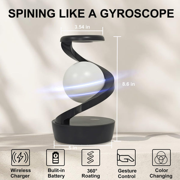 LED 360° Spiral Rotating Desk Lamp with Wireless Charger,